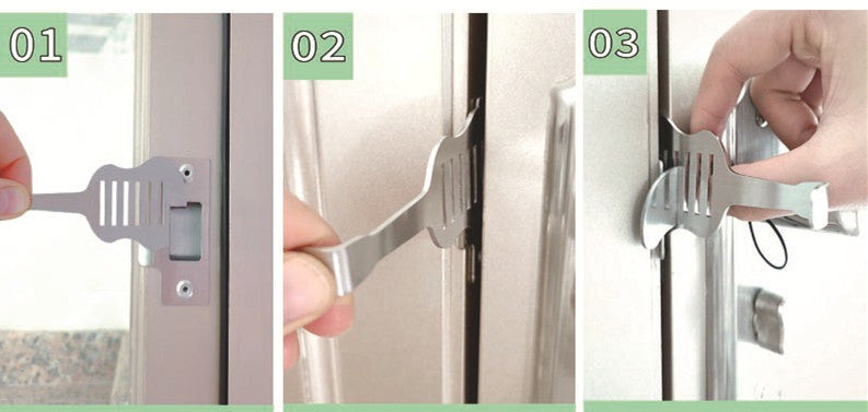 New Stainless Steel Portable Small Guitar Door Stopper Punch-free Anti-theft