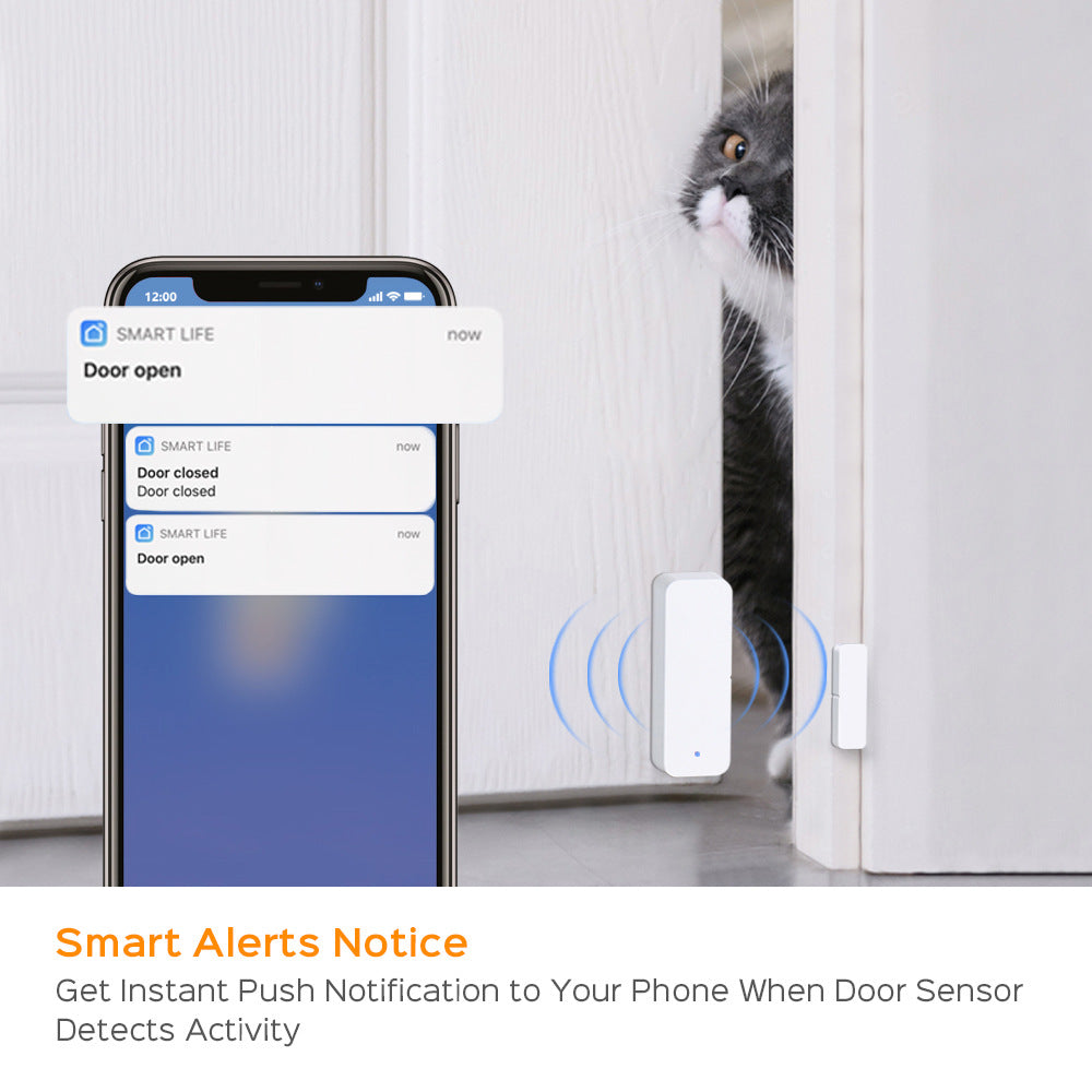 Smart Wifi Magnetic Door And Window Alarm Sensor Door Stopper