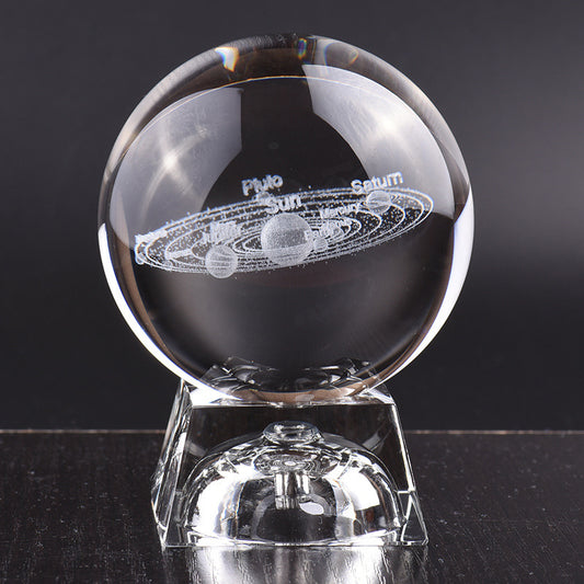 Carved Pluto Solar System Universe Star Series 3D Milky Way In Crystal Ball